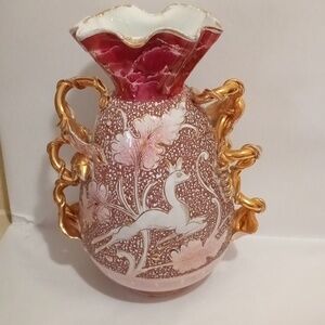 Vintage italian vase made by  mica italy  1822/27 with beautiful details,colors